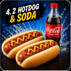 2 Hot Dogs &  Soda Combo